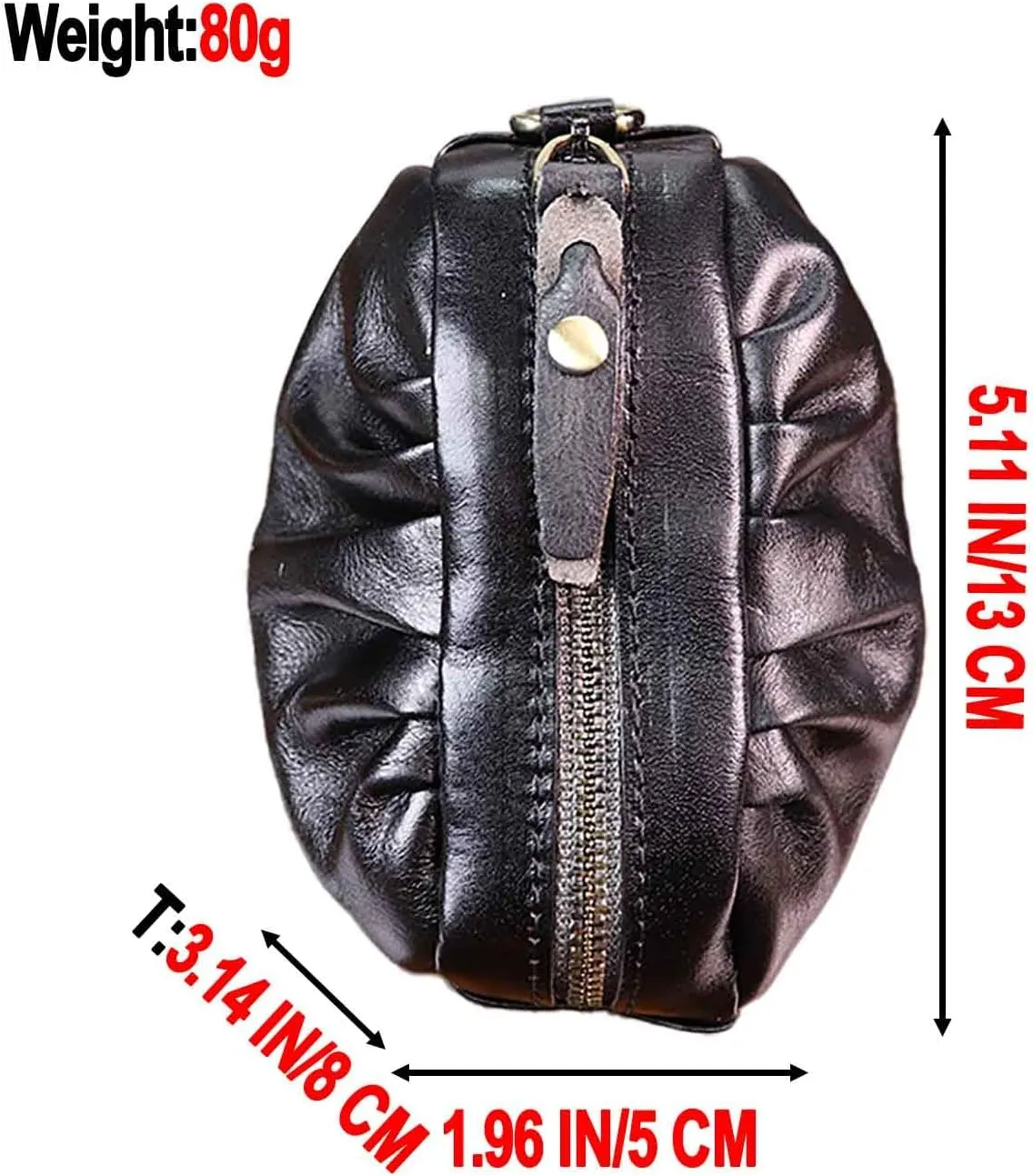 1 Pcs Vintage Pleated Coin Purse-Leather Wristlet Mini Clutch Wallet Purse-Zipper Coin Wallet for Men & Women