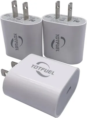 20W USB-C Power Adapter Fast Charger Block Wall Charger PD Charging Cube Wall Plug Portable Travel Charger Cube for iPhone, Samsung Galaxy