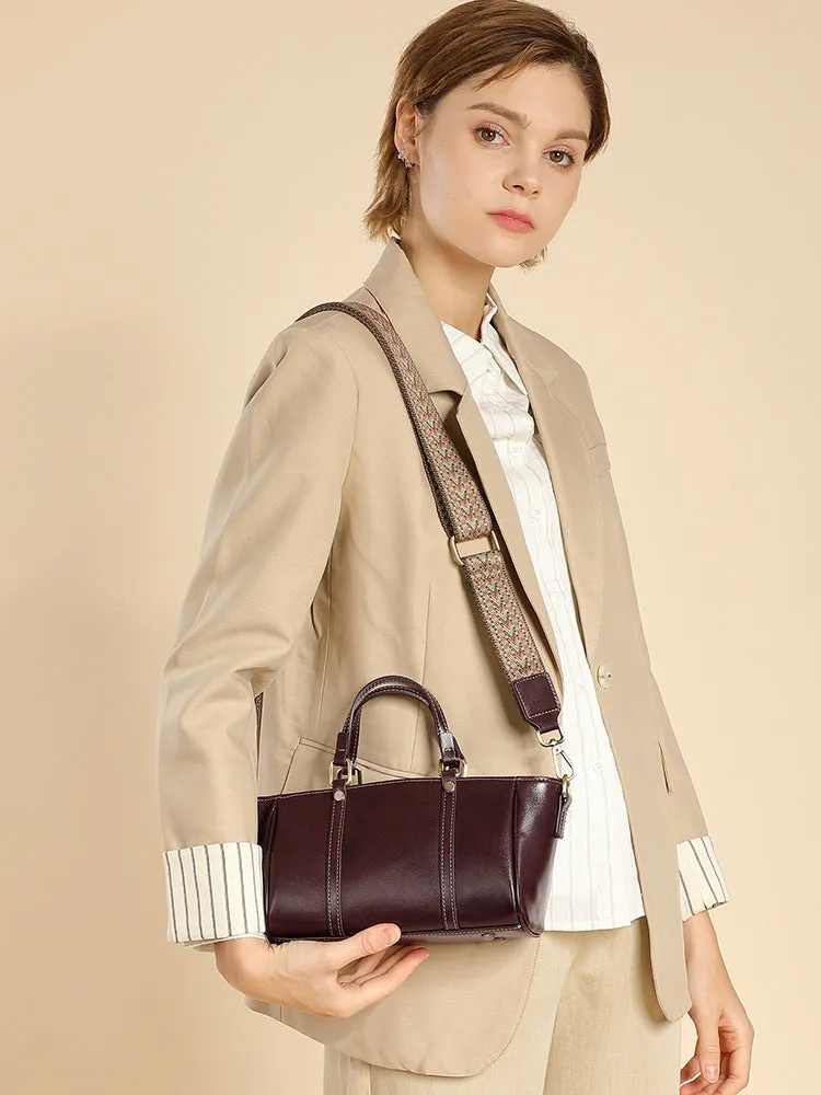 22CM Luxury Leather Handbag Crossbody Tote Bag 2885 coffee