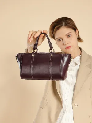 22CM Luxury Leather Handbag Crossbody Tote Bag 2885 coffee