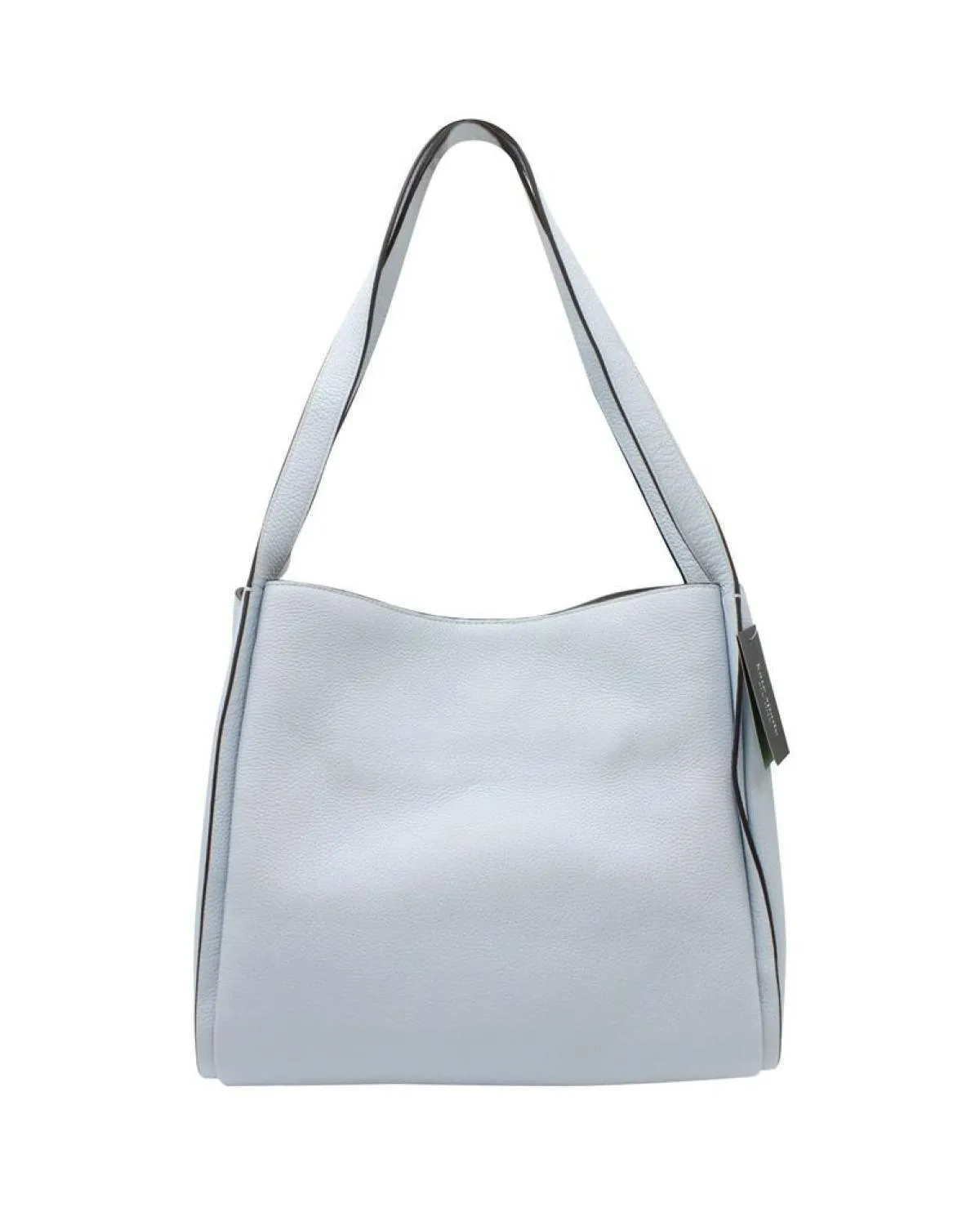 Baby Blue Pebbled Leather Tote Bag