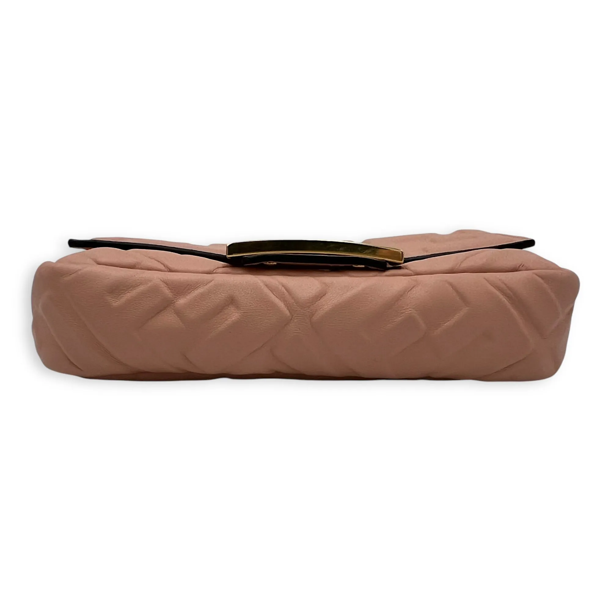 Baguette Crossbody Bag Pink in Calfskin, Gold hardware