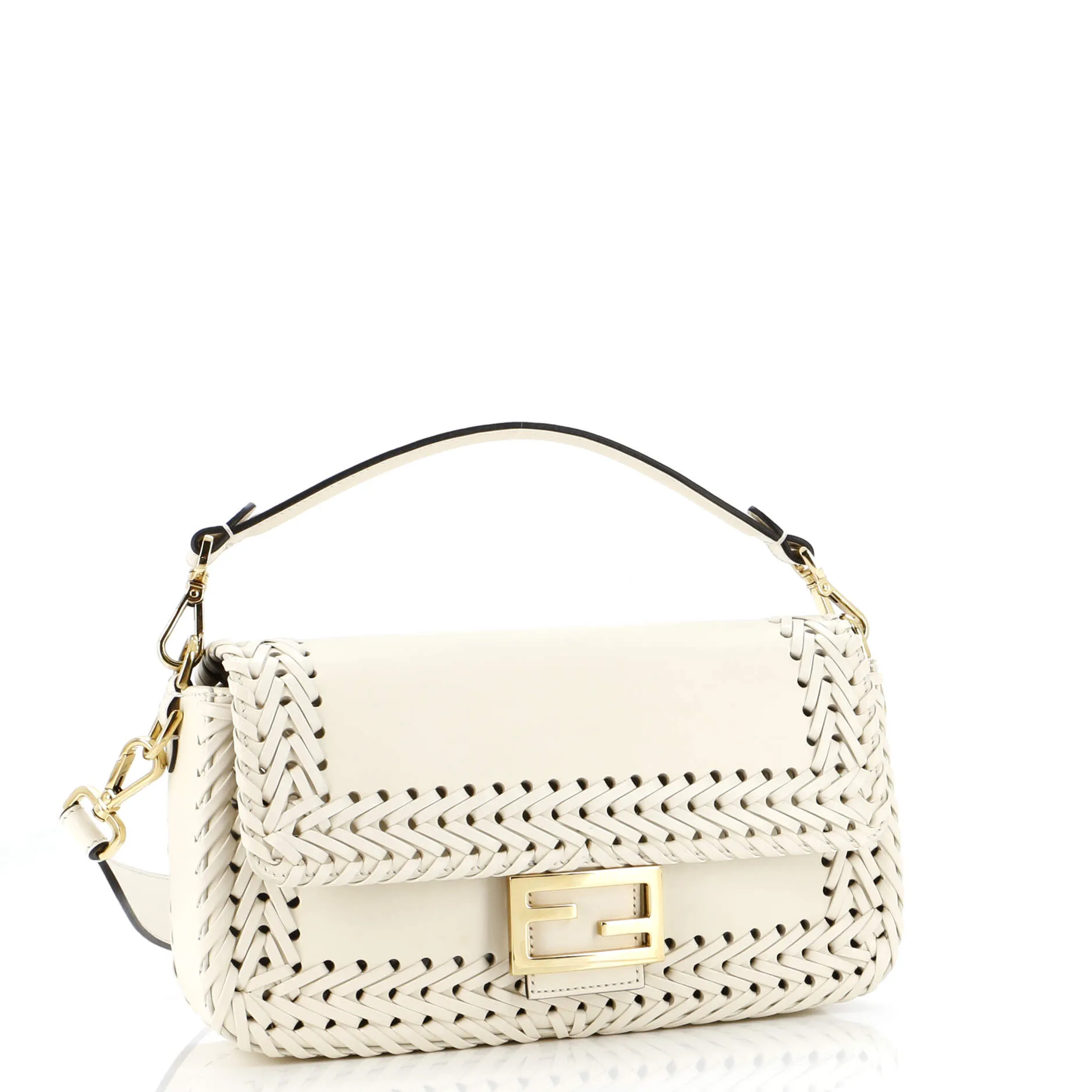 Baguette NM Bag Leather with Woven Detail Medium