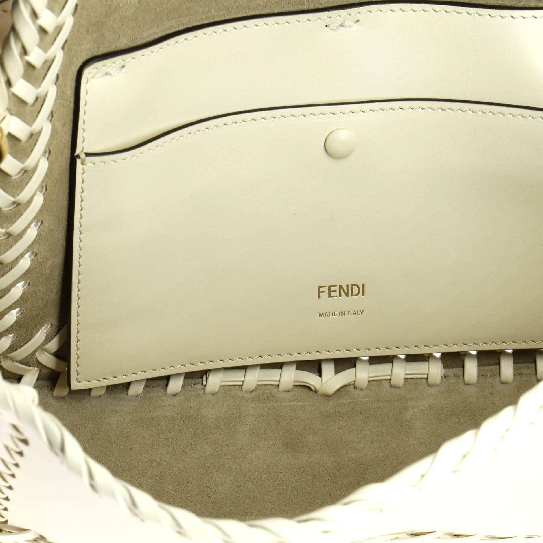Baguette NM Bag Leather with Woven Detail Medium