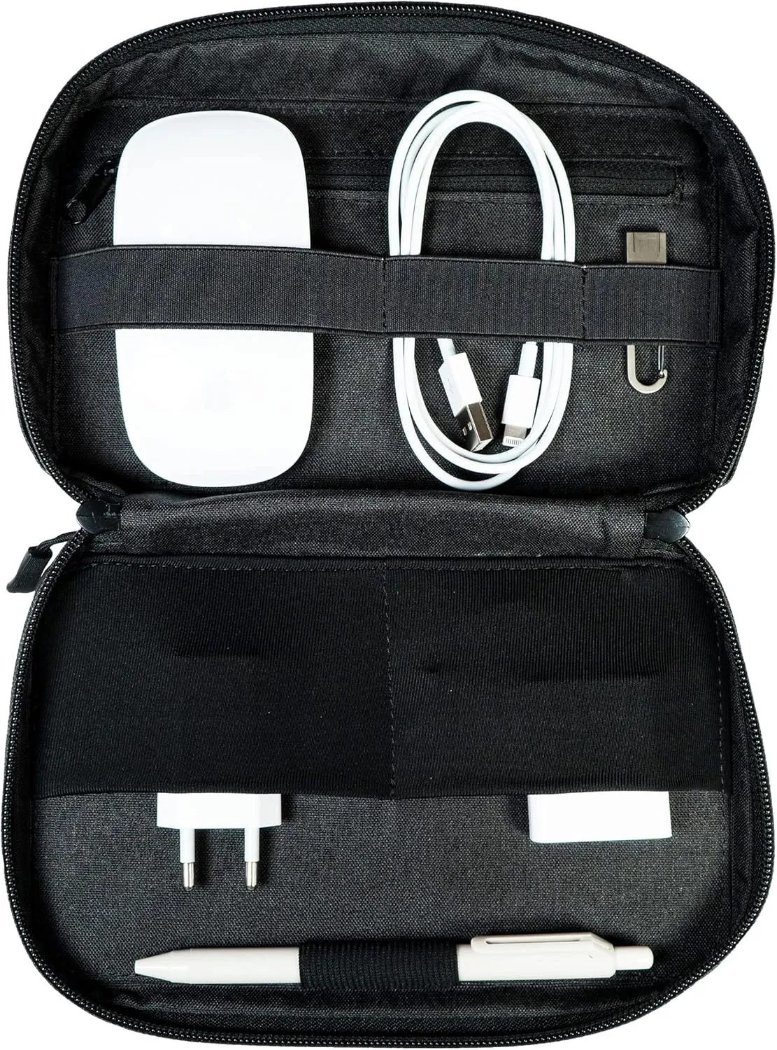 Beblau POUCH Electronics Accessories Organizer Bag | Adjustable strap | Zipper Design | Premium travel caddy | Pocket Storage. Phones, chargers, cables, HD, SD, power bank | CHRISTMAS GIFT