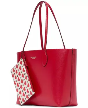 Bleecker Pixelated Hearts Pop Print Crossgrain Leather Medium Tote with Removable Pouch