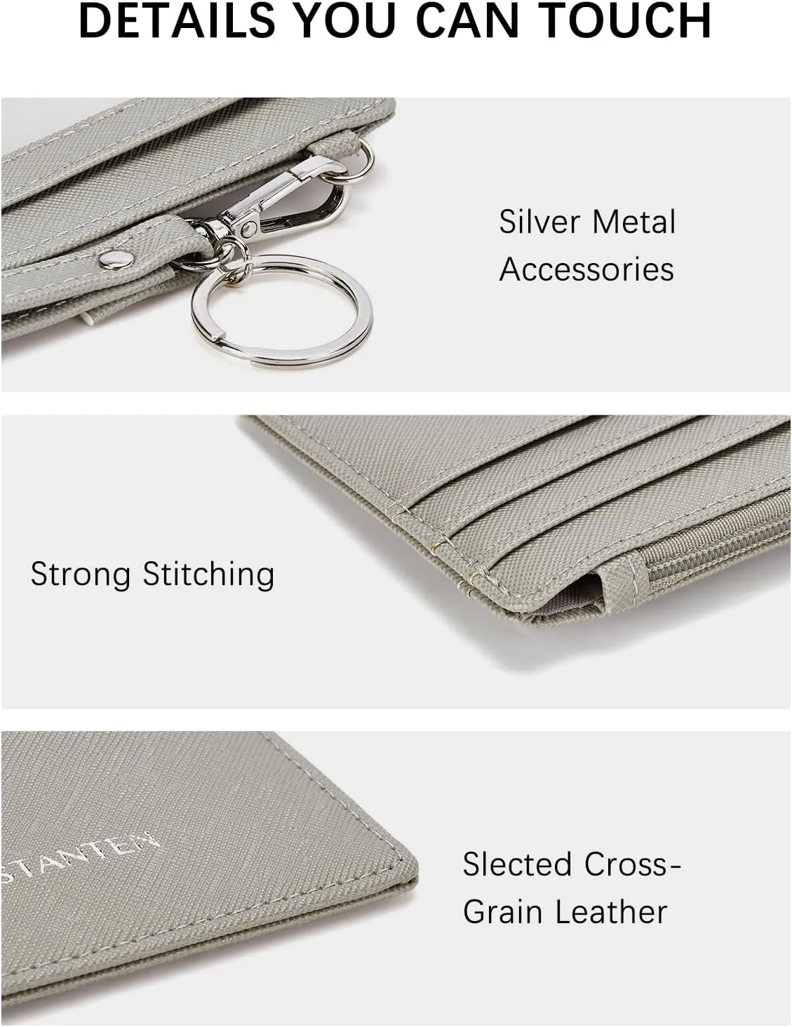 BOSTANTEN Small Wallet For Women RFID Leather Credit Card Holder Slim Wristlet Keychain Wallet With Zipper Pocket