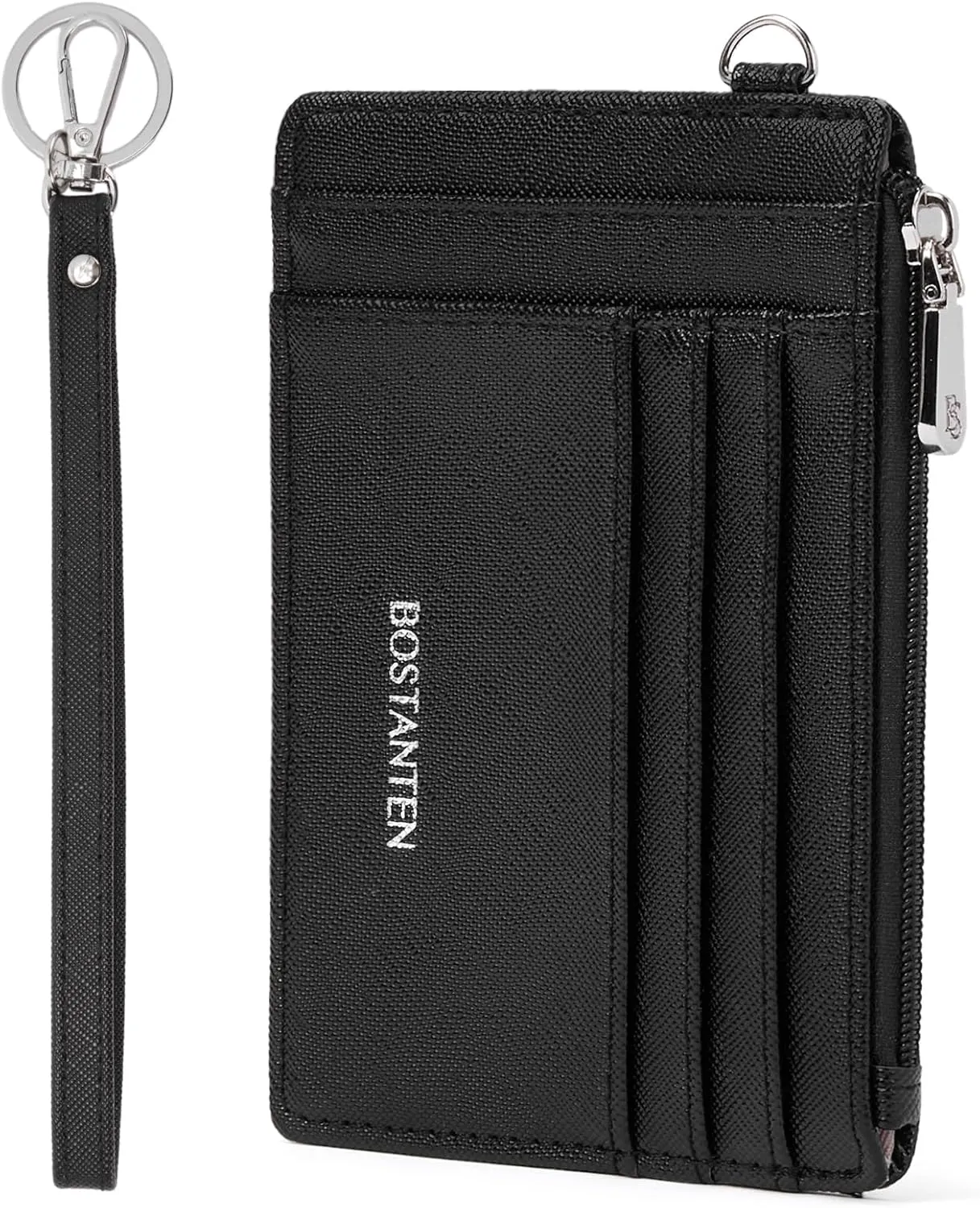 BOSTANTEN Small Wallet For Women RFID Leather Credit Card Holder Slim Wristlet Keychain Wallet With Zipper Pocket