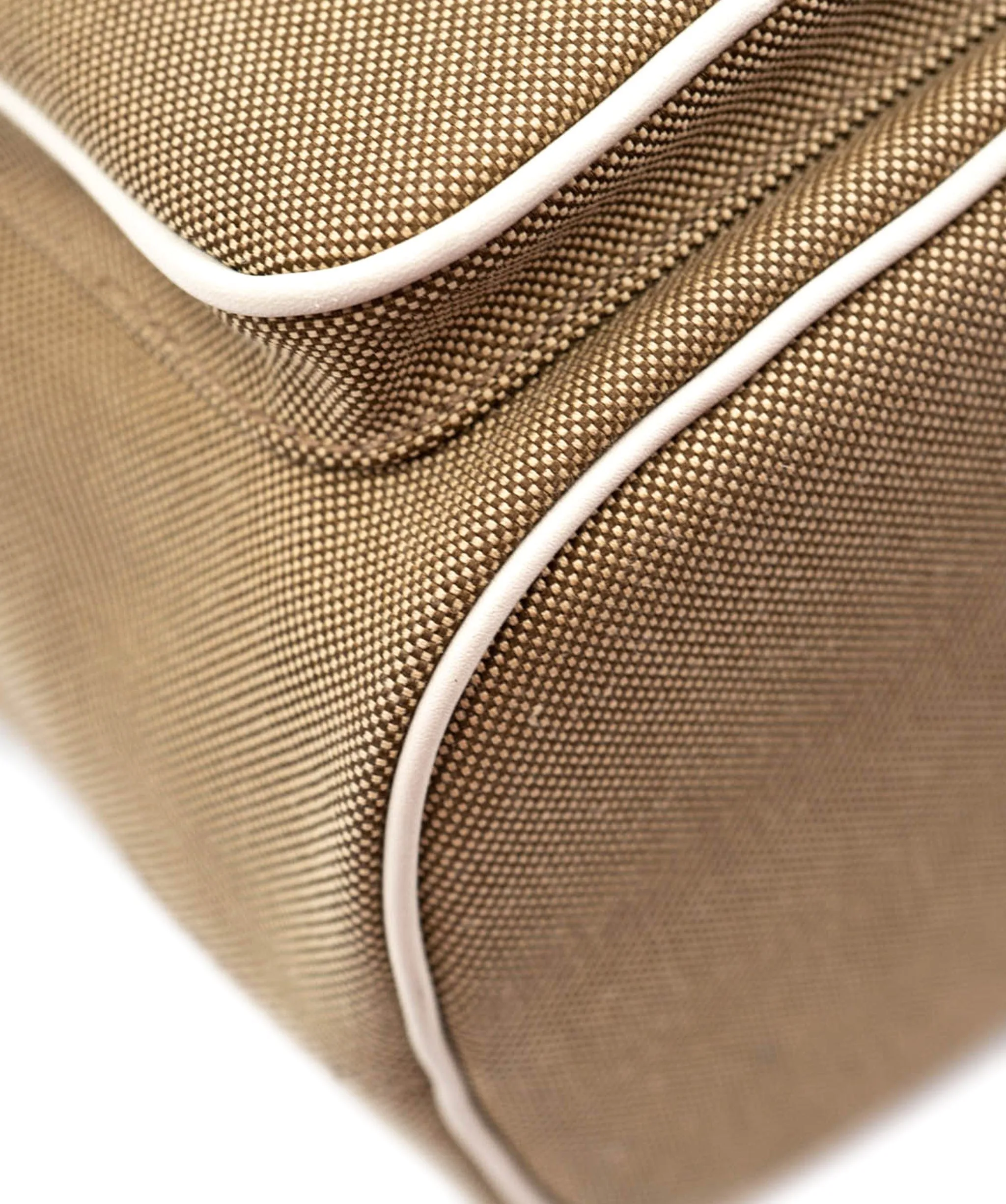 Bow Prada Brown Canapa Logo Canvas Bucket Bag White Beige - AWL3913