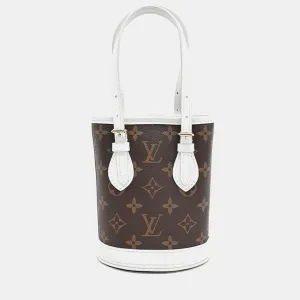 Brown/White Monogram Canvas Nano Bucket Bag