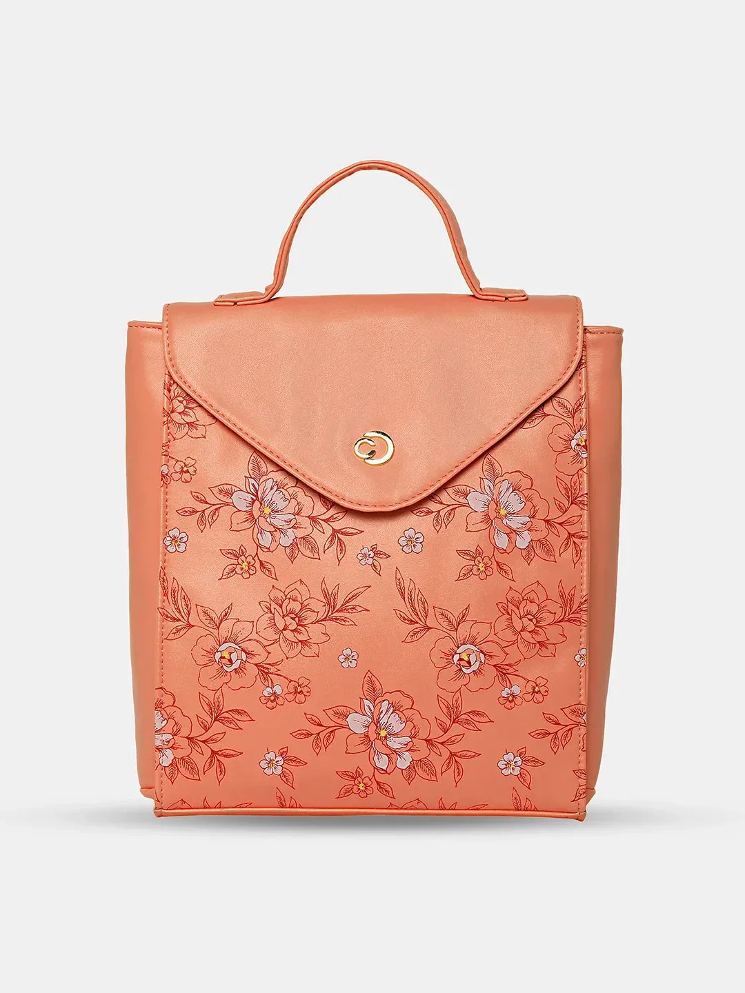 Caprese Snow Backpack Medium Printed Women'S Bag Coral