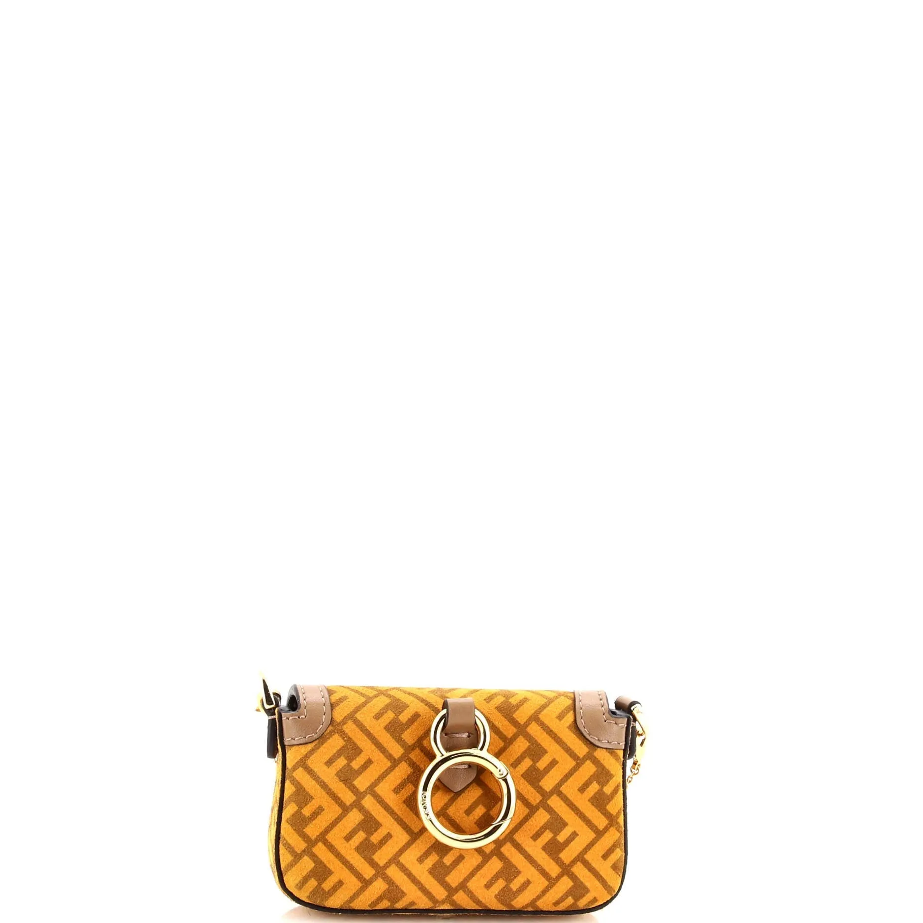 Chain Baguette Charm Bag Zucca Suede Nano