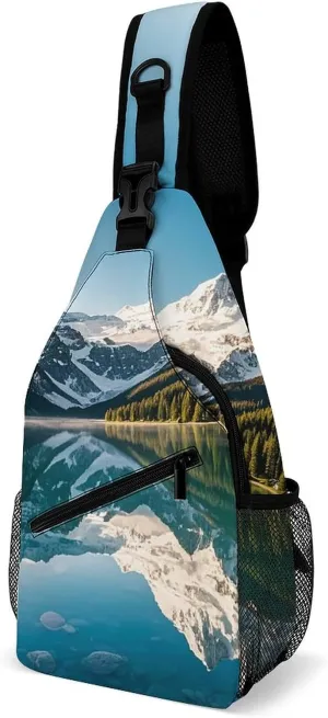 Chest Bag Alpine Lake Sling Bag for Men Crossbody Bag Fanny Packs for Women Sling Backpack for Travel