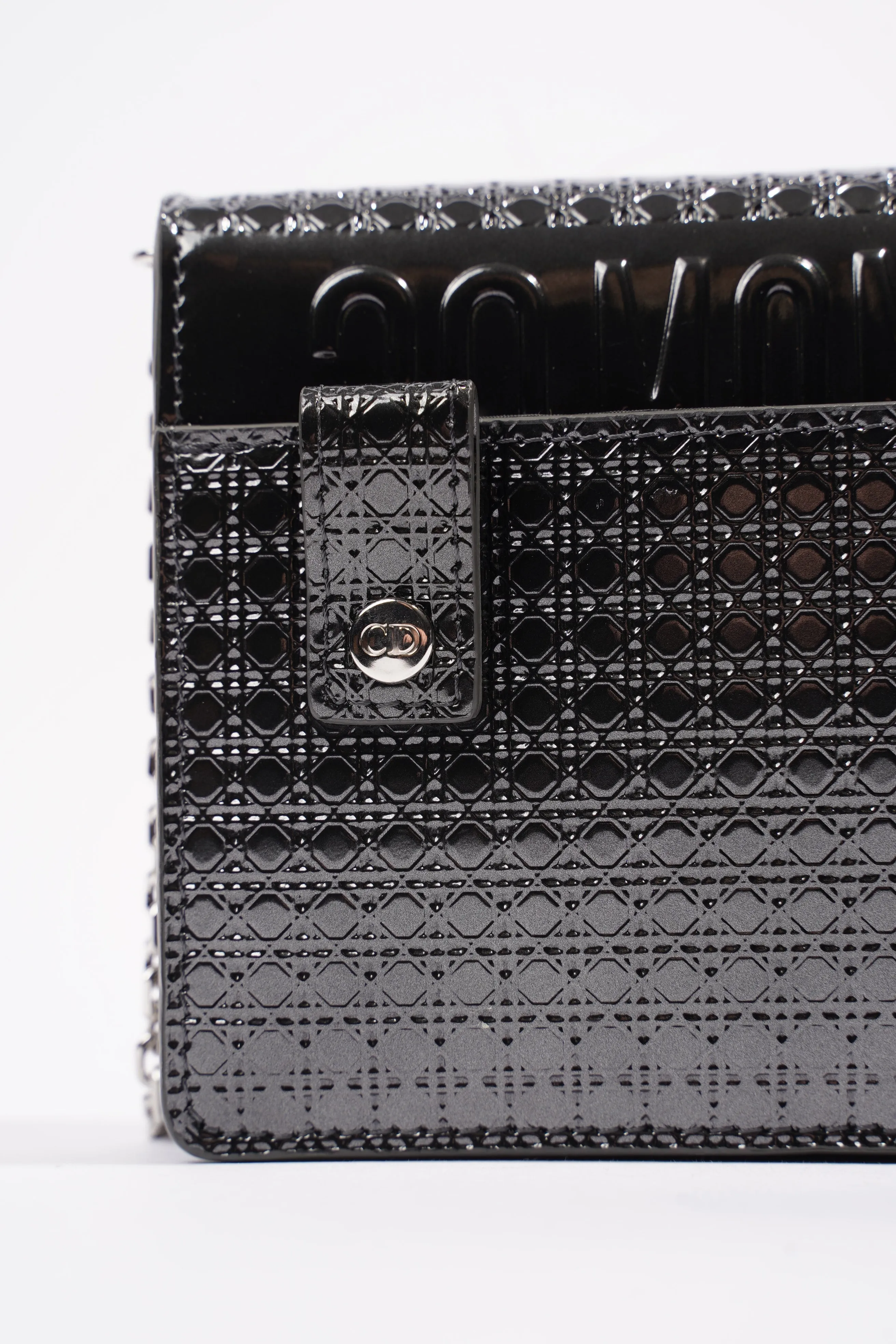 Christian Dior 30 Montaigne 2-in-1 Pouch Grey Patent Leather