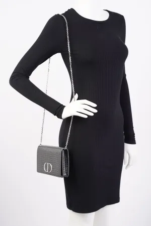Christian Dior 30 Montaigne 2-in-1 Pouch Grey Patent Leather