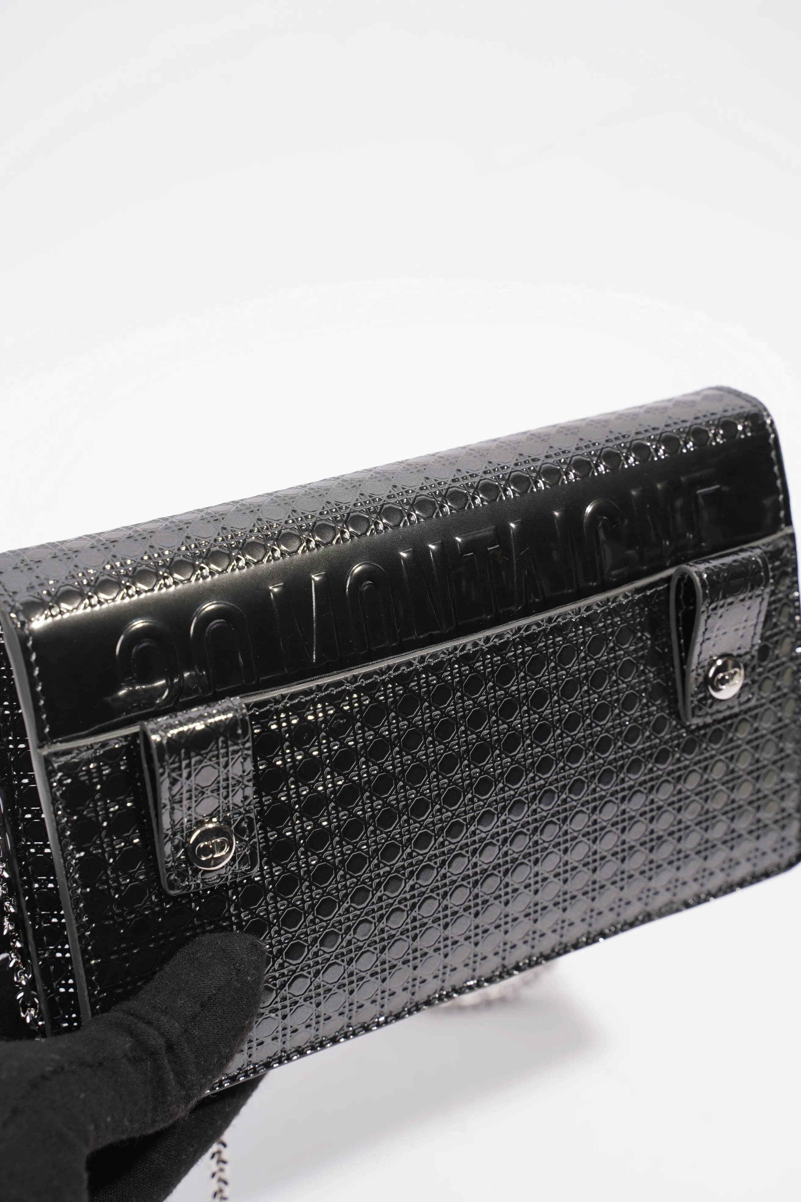 Christian Dior 30 Montaigne 2-in-1 Pouch Grey Patent Leather