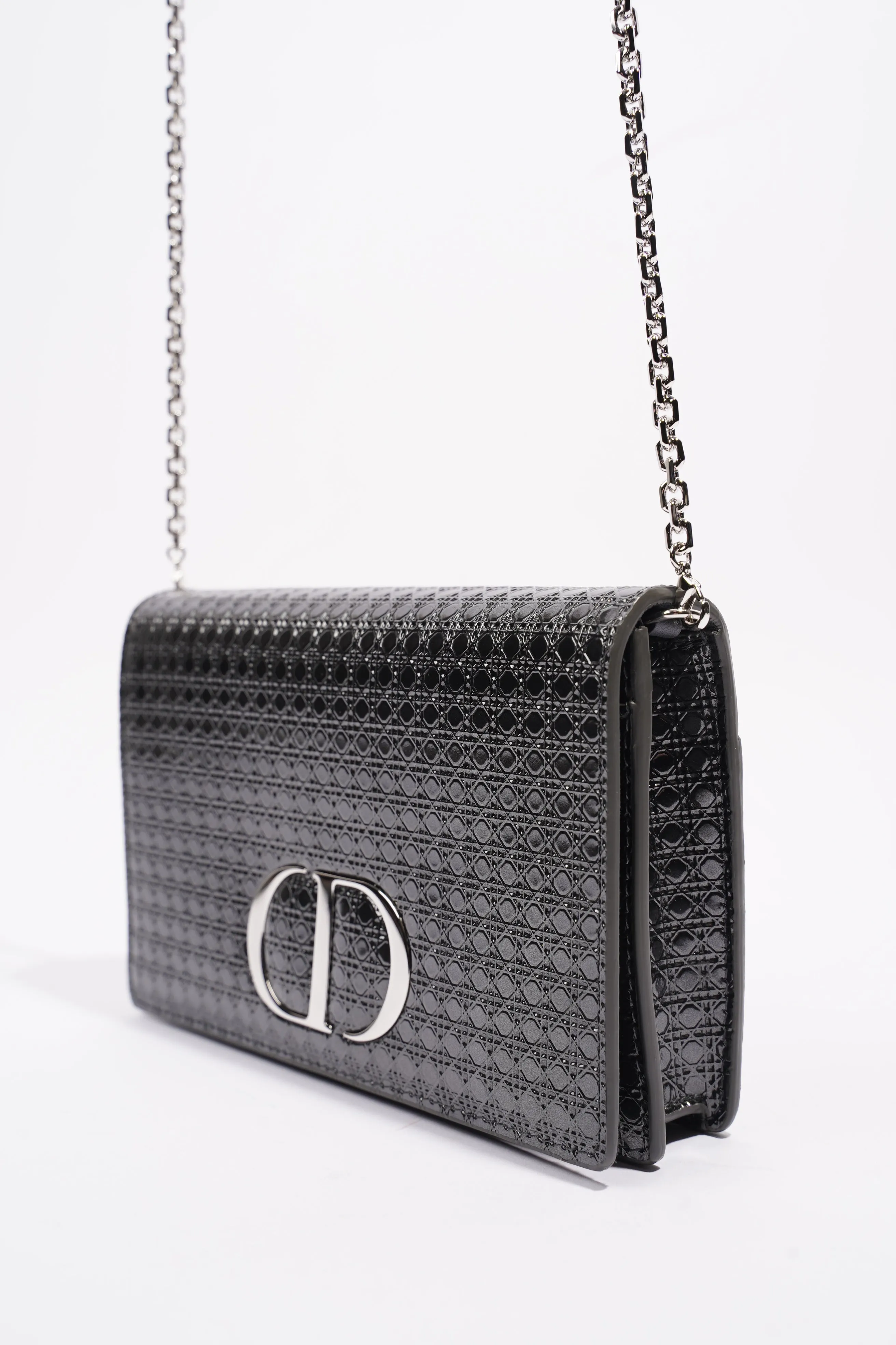 Christian Dior 30 Montaigne 2-in-1 Pouch Grey Patent Leather