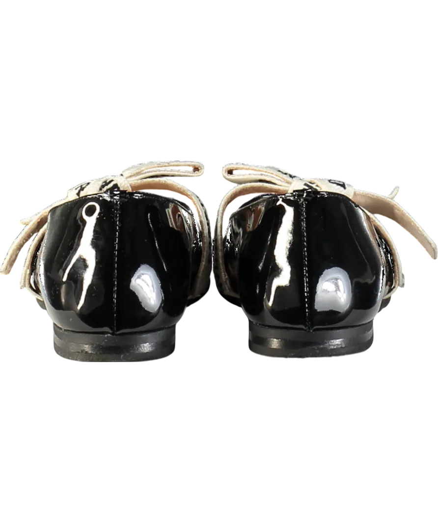 Christian Dior Black Patent Leather Ballet Flats UK 11.5 EU 30 👼