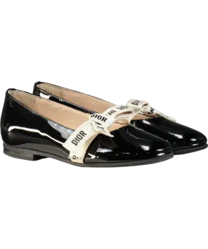 Christian Dior Black Patent Leather Ballet Flats UK 11.5 EU 30 👼