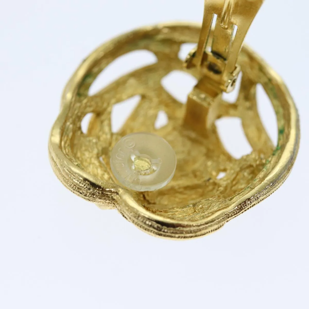 CHRISTIAN DIOR Earring Gold Auth am6232