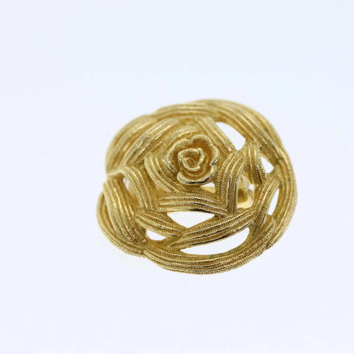 CHRISTIAN DIOR Earring Gold Auth am6232