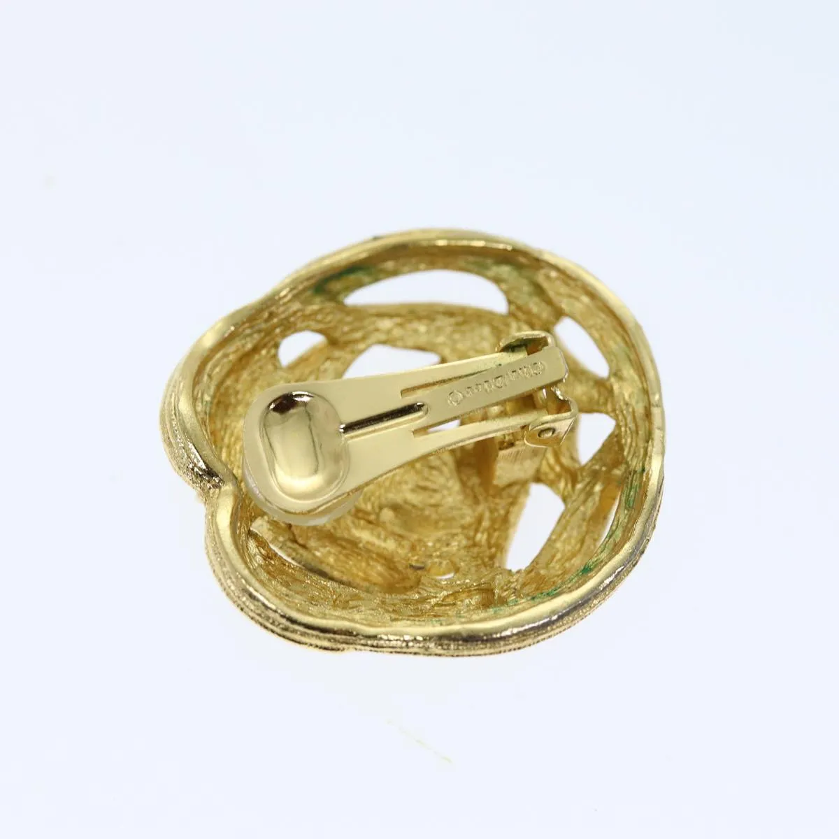 CHRISTIAN DIOR Earring Gold Auth am6232