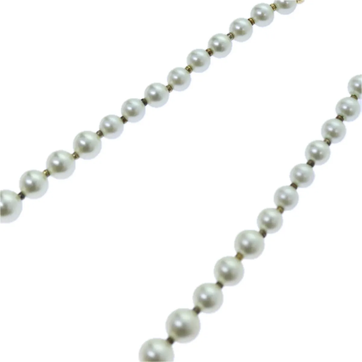 CHRISTIAN DIOR Pearl Necklace metal White Auth am6079