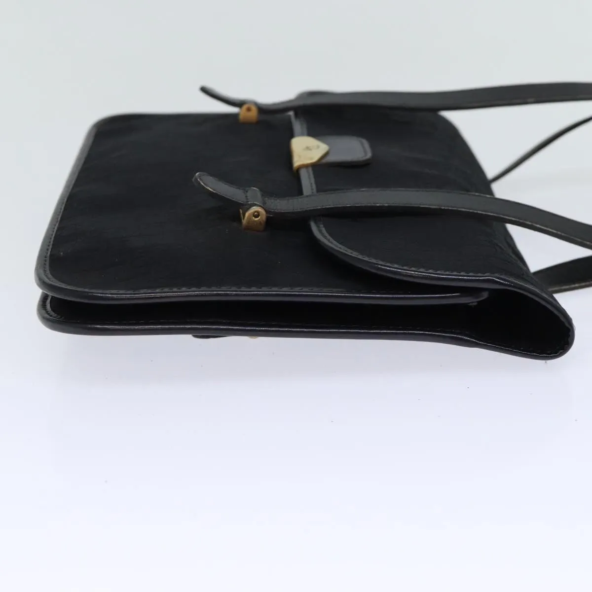 CHRISTIAN DIOR Trotter Canvas Shoulder Bag Black Auth 72874