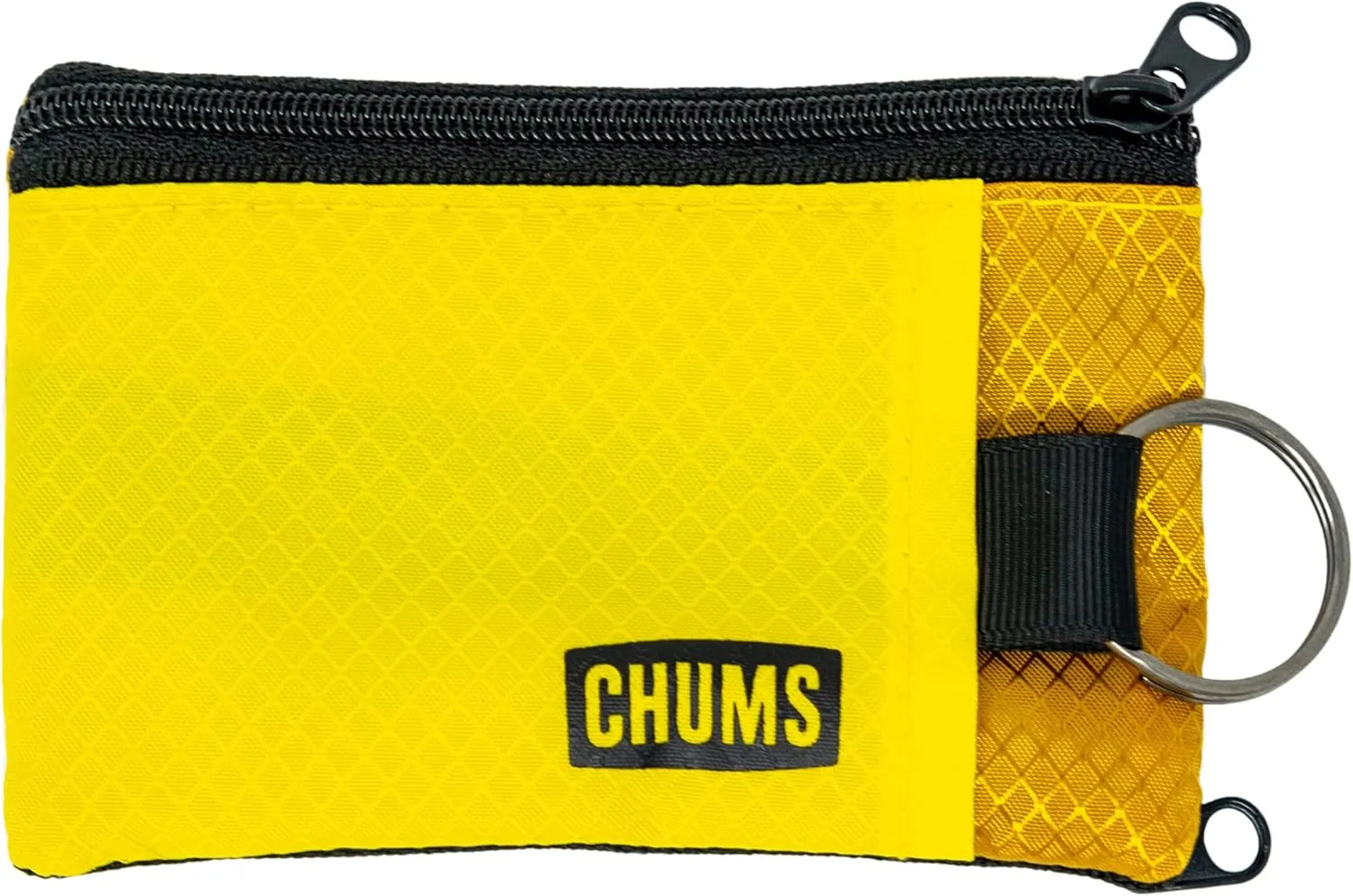 Chums Surfshorts Wallet - Lightweight Slim Wallet with RFID Blocking Card & Clear ID Window - Zippered, Minimalist Wallet w/Key Ring - Solid Colors