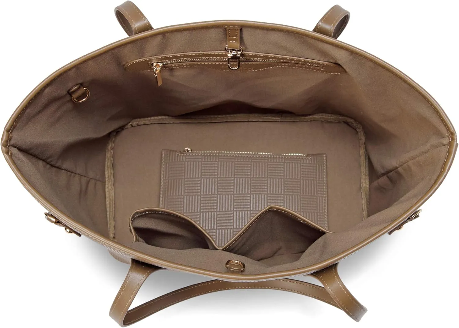 Daisy Rose Tote Shoulder Travel Bag & Matching Clutch PU Vegan Leather