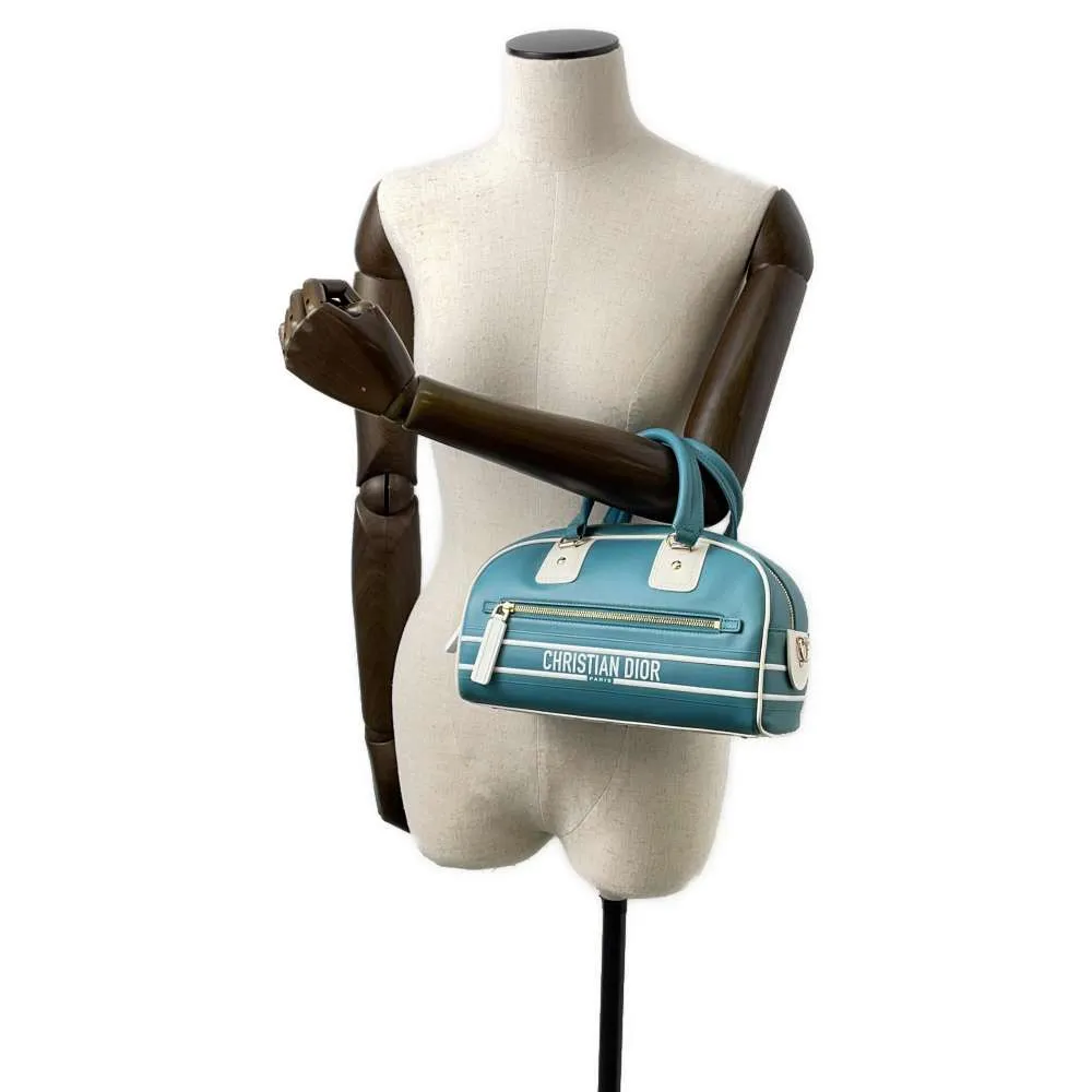 Dior Dior Vibe 2way Handbag White/Turquise Blue M6209OOBR Leather