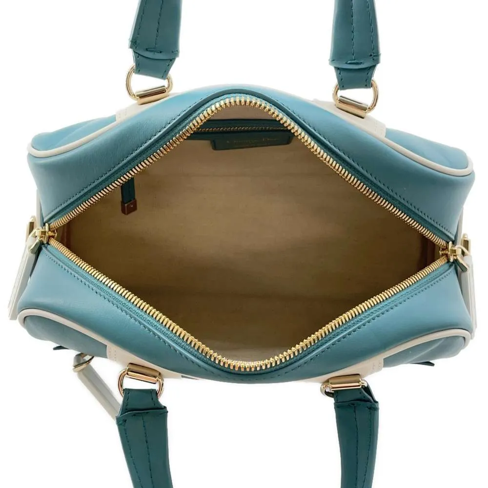 Dior Dior Vibe 2way Handbag White/Turquise Blue M6209OOBR Leather