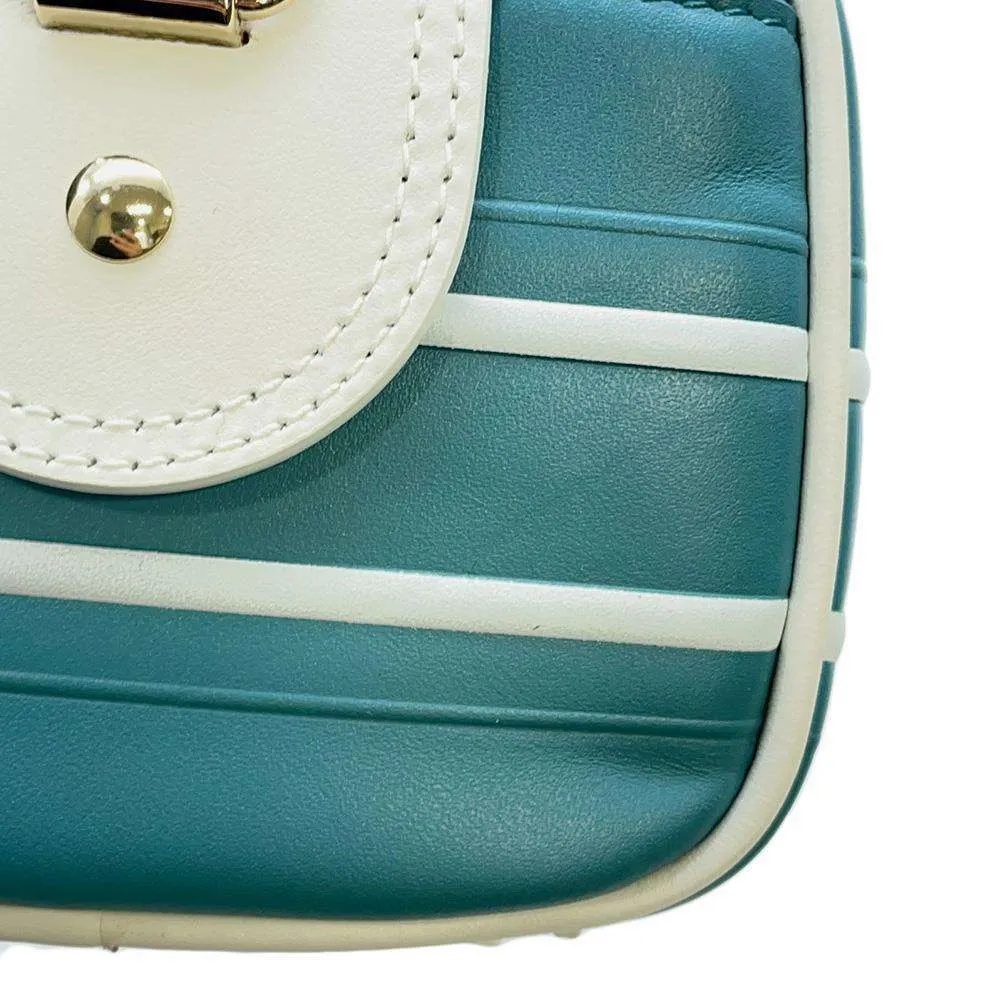 Dior Dior Vibe 2way Handbag White/Turquise Blue M6209OOBR Leather
