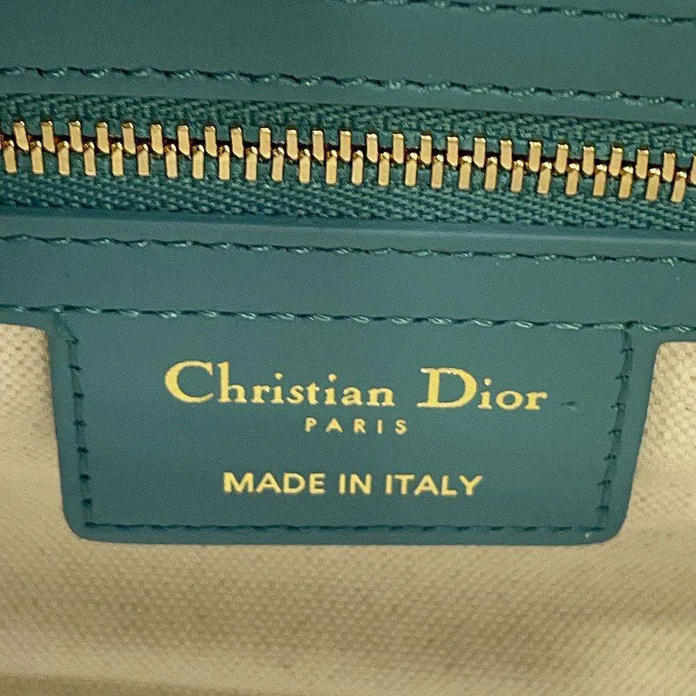 Dior Dior Vibe 2way Handbag White/Turquise Blue M6209OOBR Leather