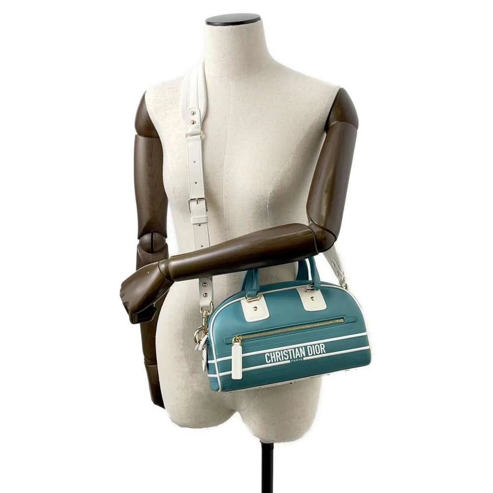 Dior Dior Vibe 2way Handbag White/Turquise Blue M6209OOBR Leather