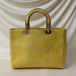 Dior Lady Bag Yellow Python Skin Leather Sku# 44452