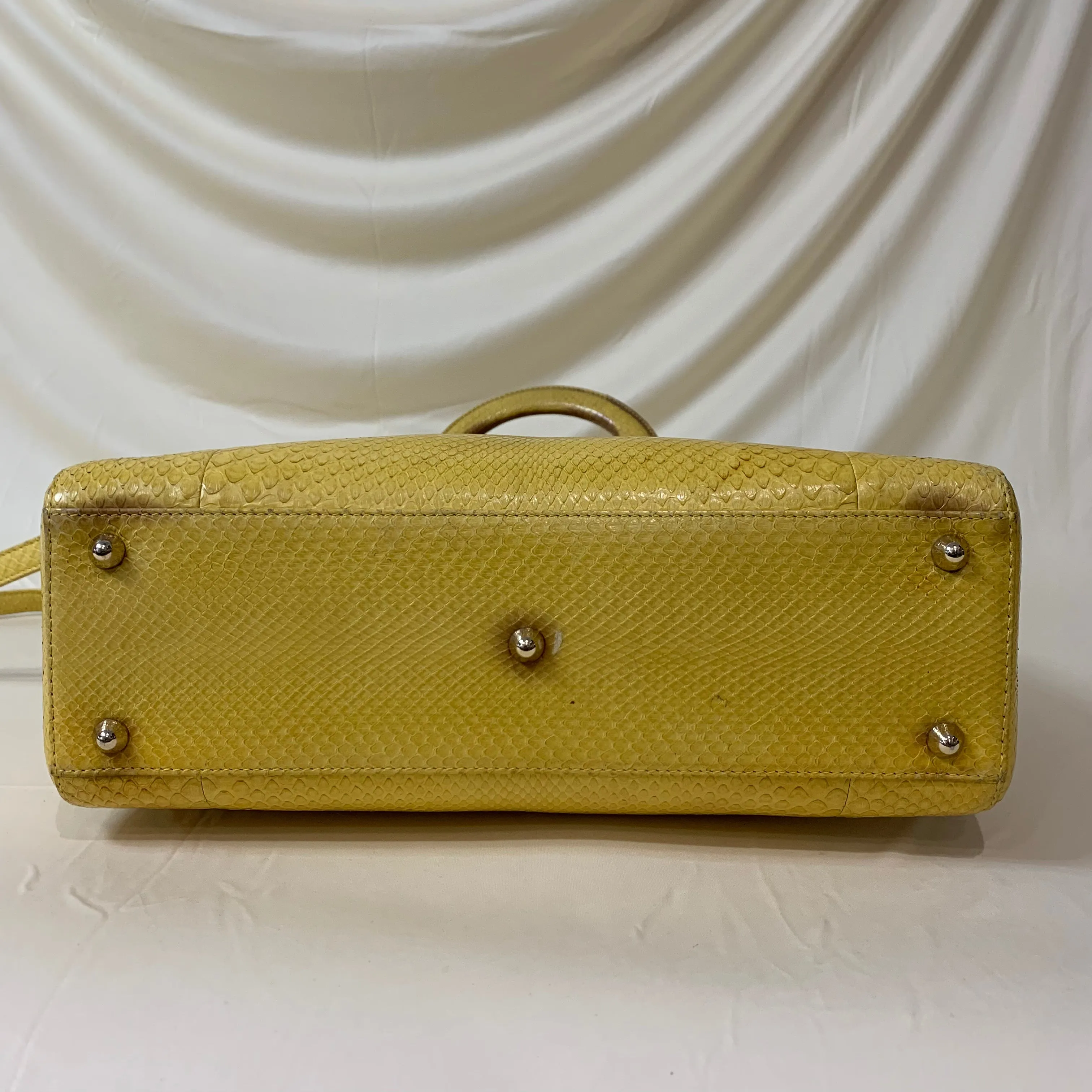 Dior Lady Bag Yellow Python Skin Leather Sku# 44452