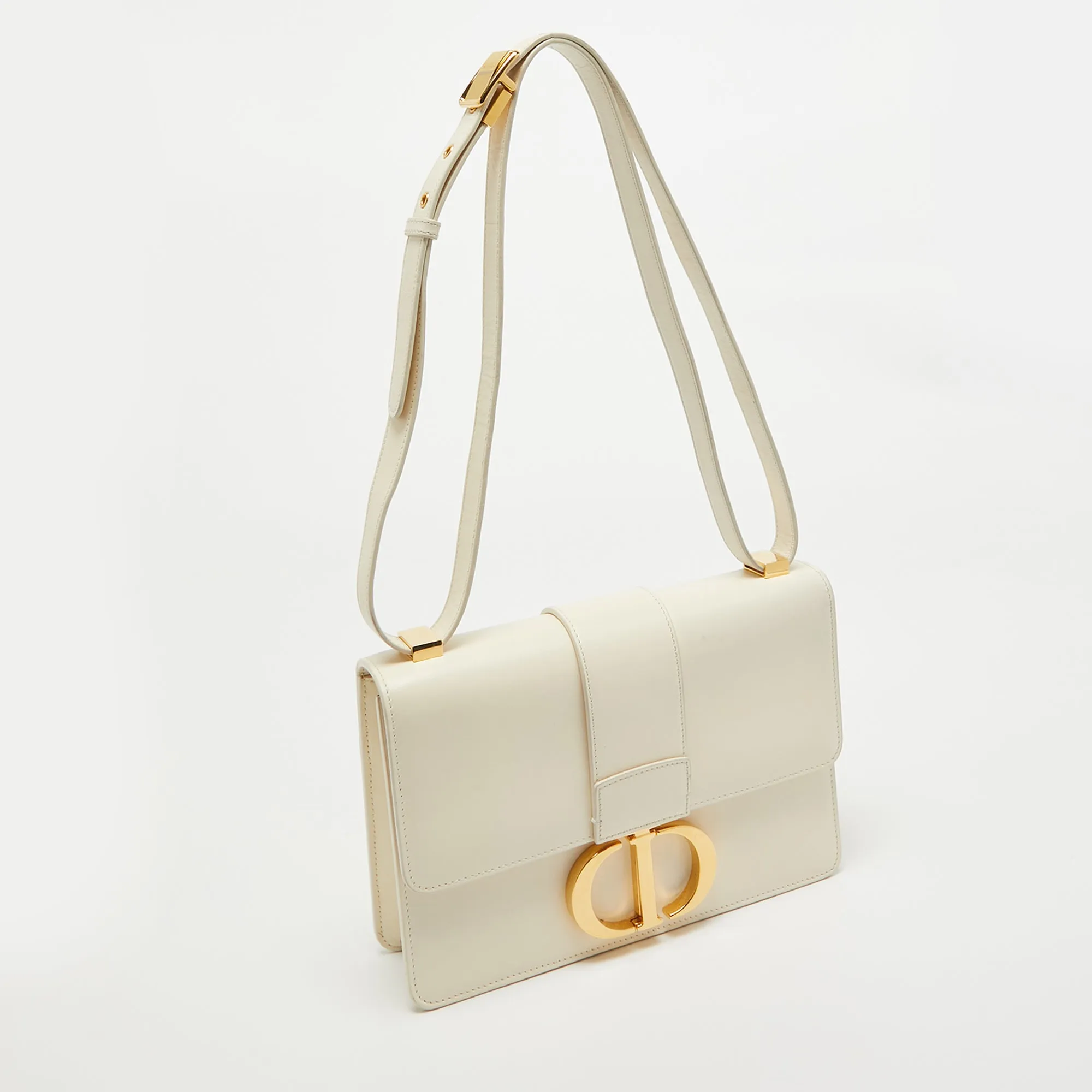 DIOR Off -White Leather 30 Montaigne Shoulder Bag