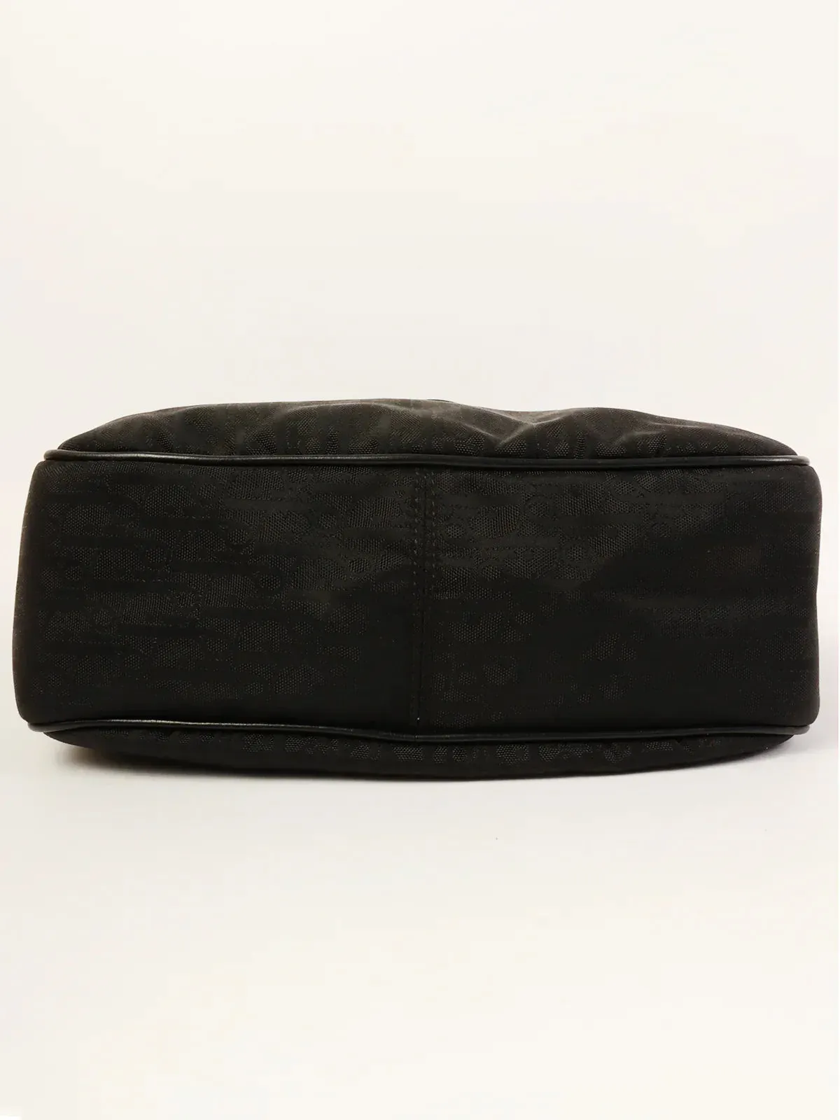 DIOR Trotter Pattern Logo Charm Shoulder Bag Black