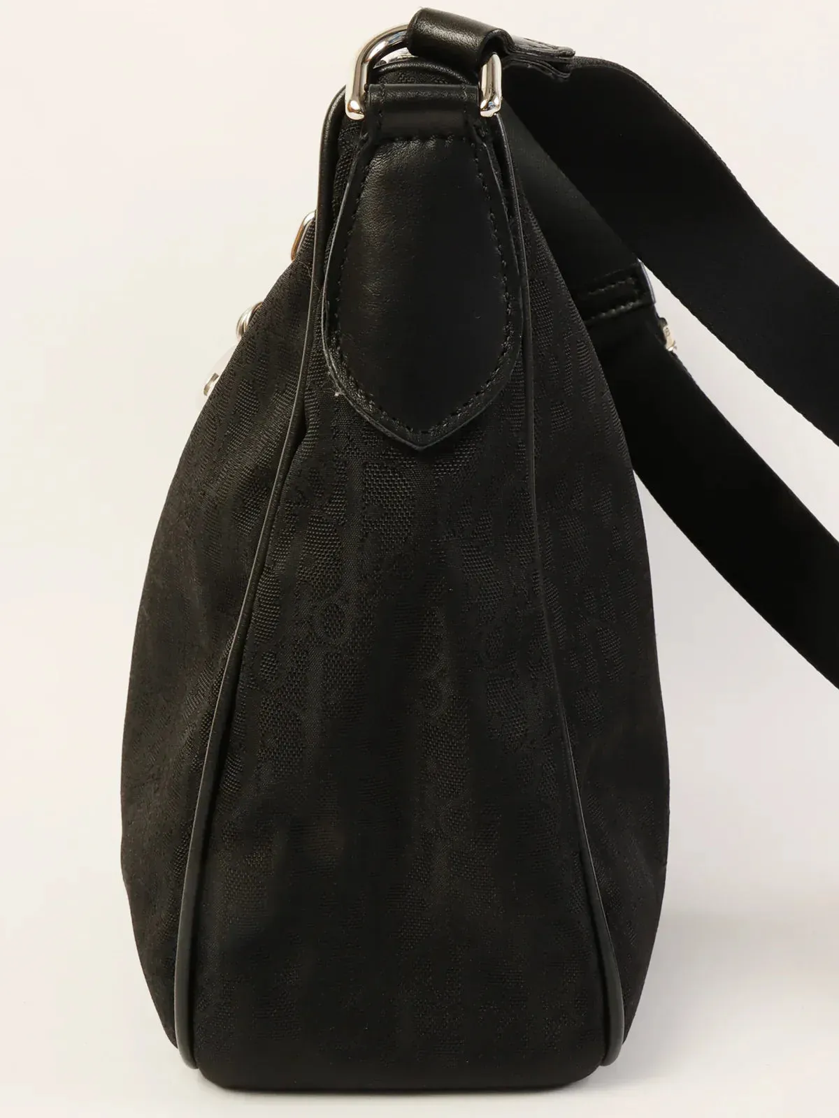 DIOR Trotter Pattern Logo Charm Shoulder Bag Black