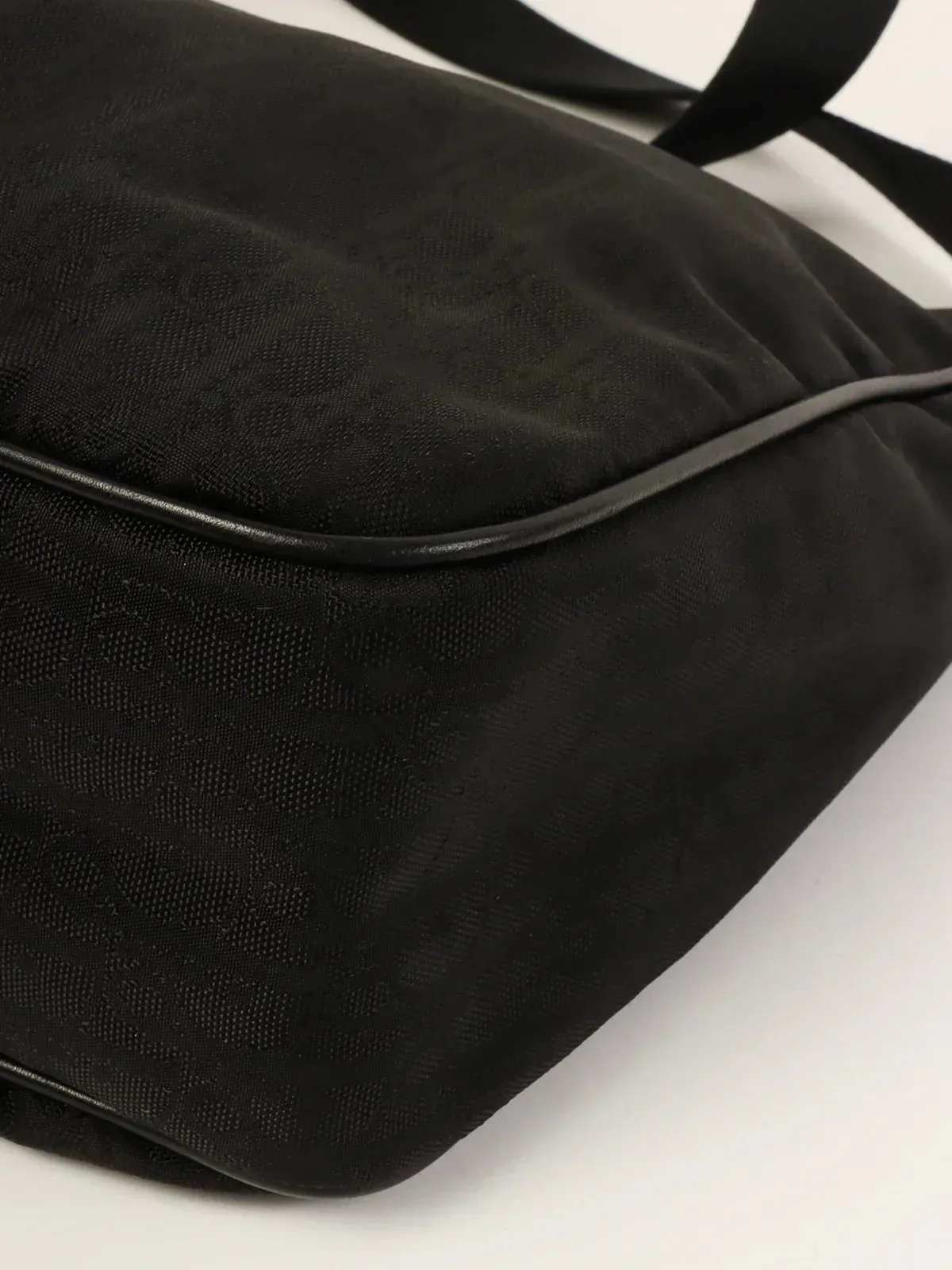 DIOR Trotter Pattern Logo Charm Shoulder Bag Black