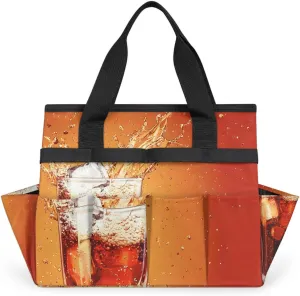 Drinks Garden Tote Bag for Women Men, Glasses Heavy Duty Garden Tool Bags Organizer with 10 Pockets for Gardening Gift