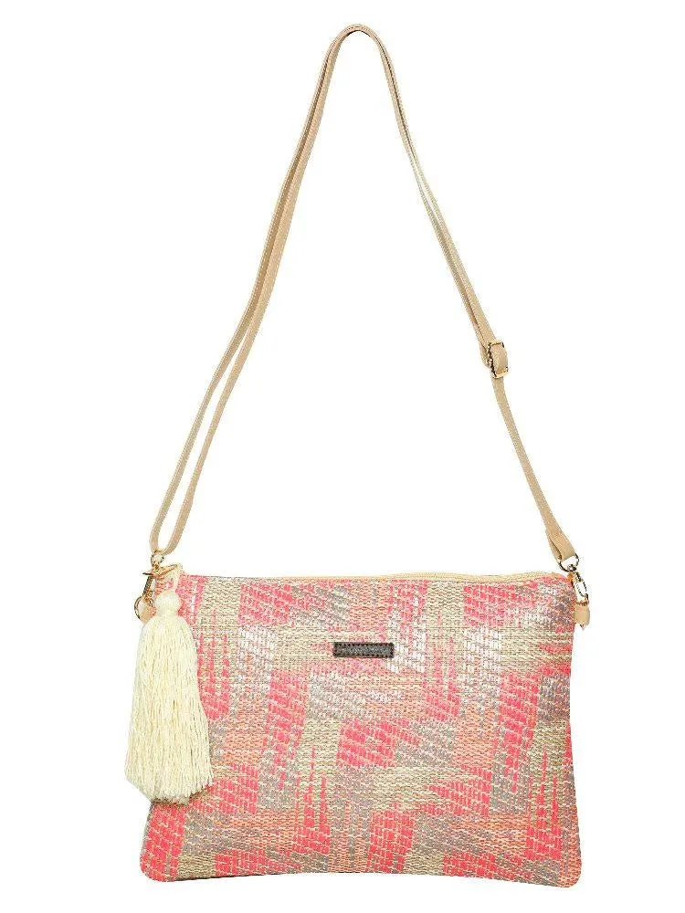 FabSeasons Traditional Pink Toiletry, Travel, Cosmetic Pouch Clutch with Sling