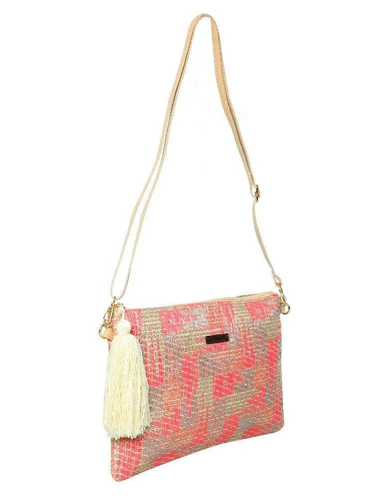 FabSeasons Traditional Pink Toiletry, Travel, Cosmetic Pouch Clutch with Sling