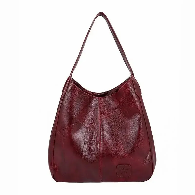 Faux Leather Marble Grain Shoulder Bag Daily Commuter