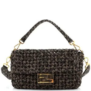 FENDI Baguette NM Bag Woven Zucca Canvas Medium