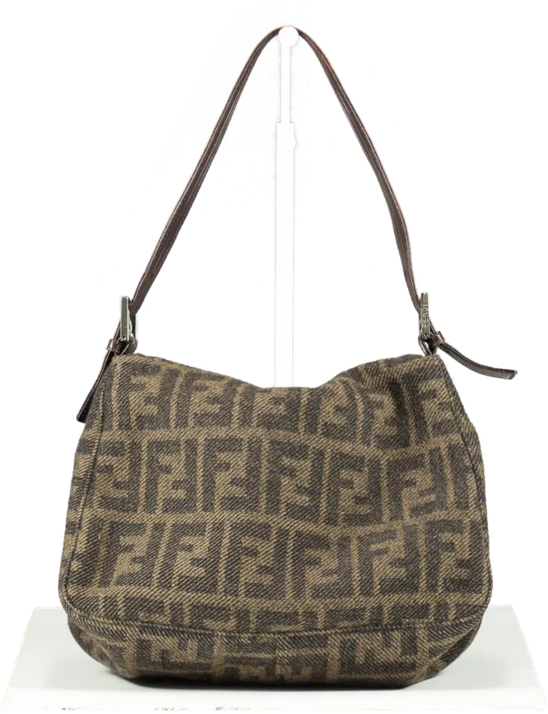 Fendi Brown Zucca Monogram Mama Baguette Shoulder Bag One Size