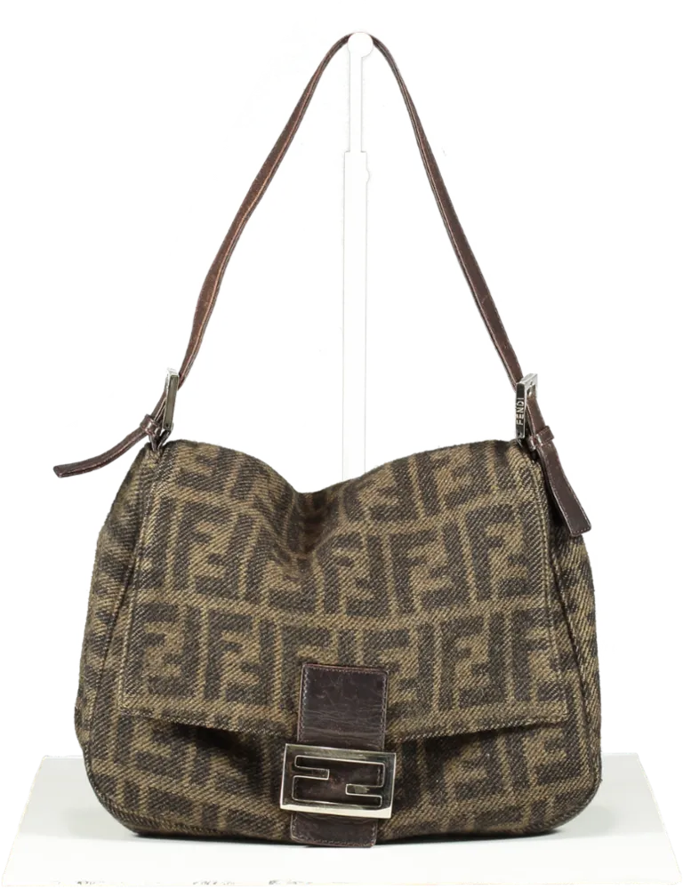 Fendi Brown Zucca Monogram Mama Baguette Shoulder Bag One Size