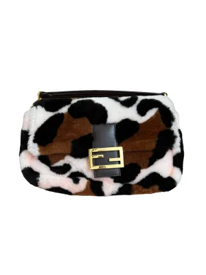 Fendi Shearling Leopard Baguette Bag UKL1417