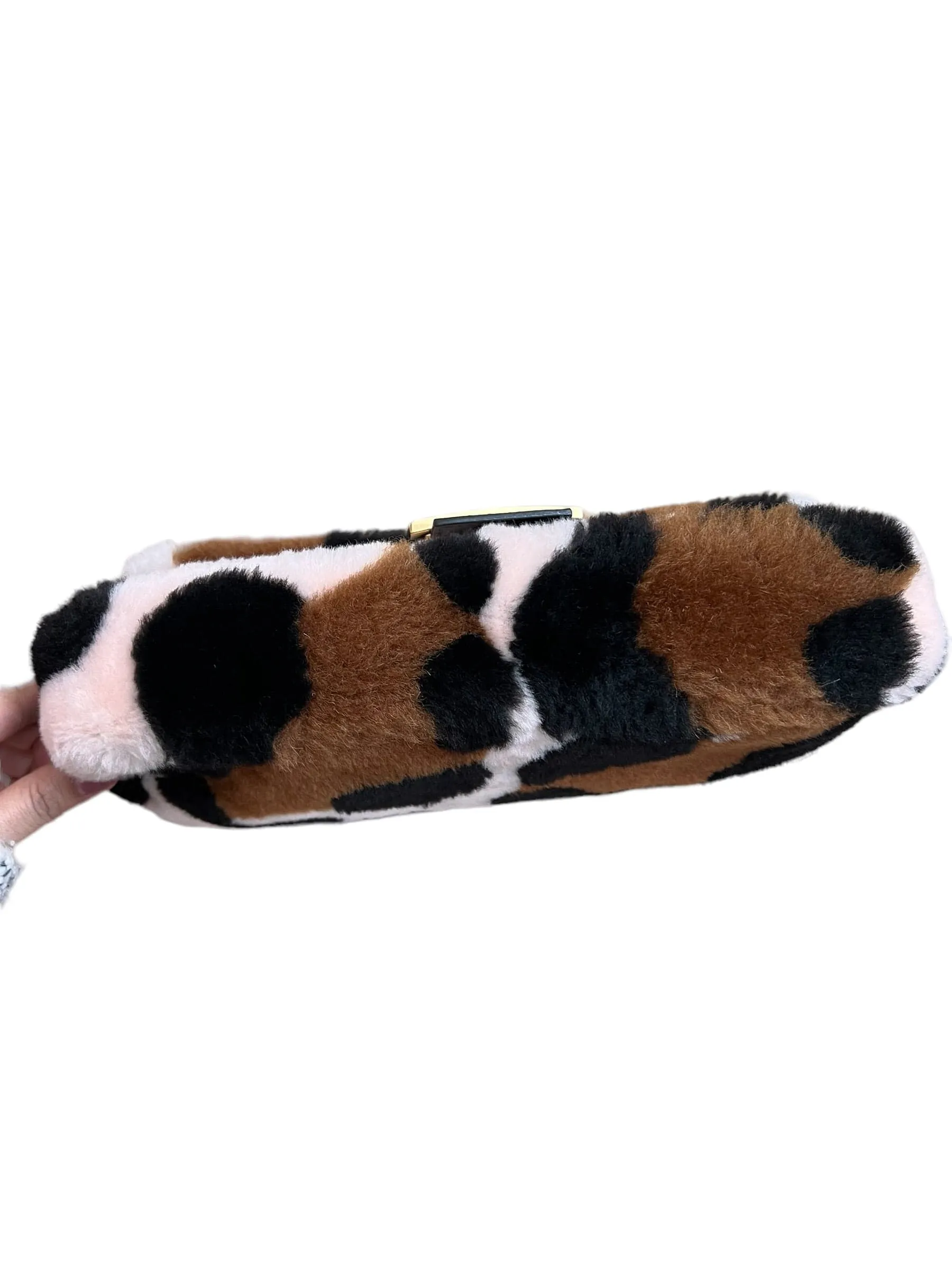 Fendi Shearling Leopard Baguette Bag UKL1417